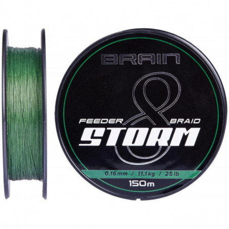 Шнур Brain Storm 8X (green) 150m 0.14 mm 20lb/9.0 kg