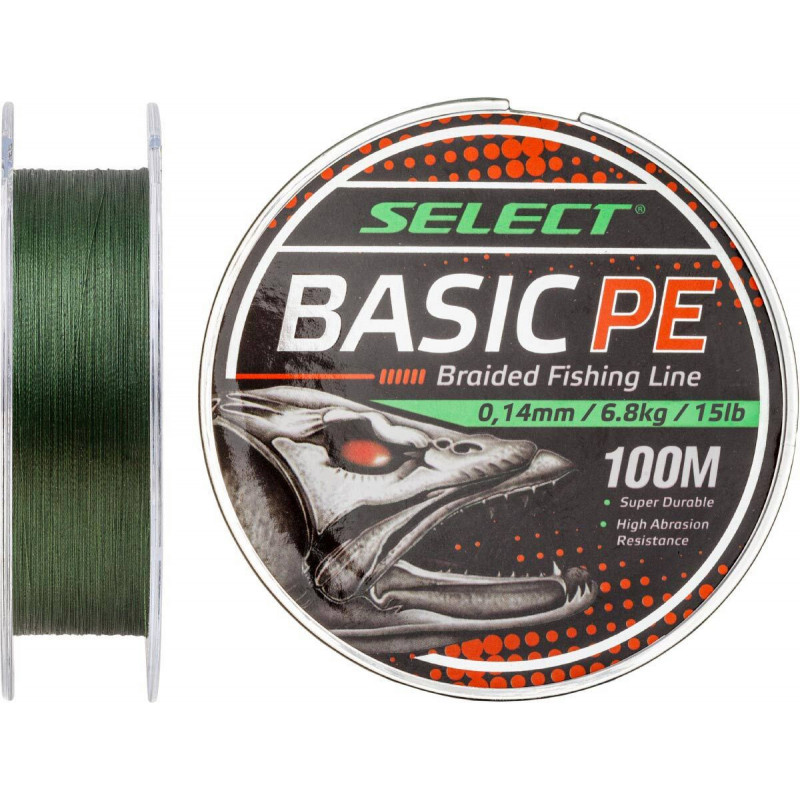 Шнур Select Basic PE Green 150m 0.20mm 28lb/12.7kg