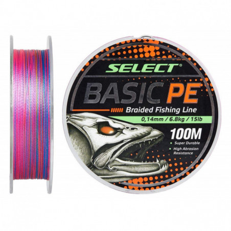 Шнур Select Basic PE Multicolor 100m 0.08 mm 8lb/4kg