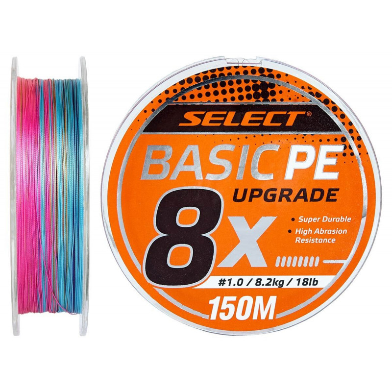 Шнур Select Basic PE 8X Multicolor 150m 1.0/0.14mm 18lb/8.2kg Шнур Select Basic PE 8X Multicolor 150m 1.0/0.14mm 18lb/8.2kg