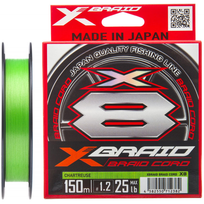 Шнур YGK X-Braid Braid Cord X8 150m 1.5/0.205 mm 30lb/13.5 kg Шнур YGK X-Braid Braid Cord X8 150m 1.5/0.205 mm 30lb/13.5 kg