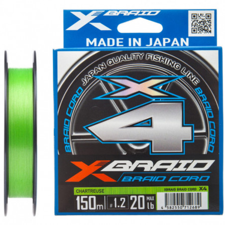 Шнур YGK X-Braid Braid Cord X4 150m 2.5/0.270 mm 35lb/16.0 kg