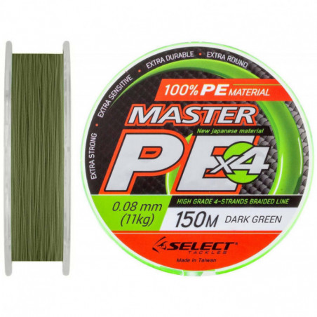 Шнур Select Master PE 150m (темн.-зел.) 0.16мм 19кг