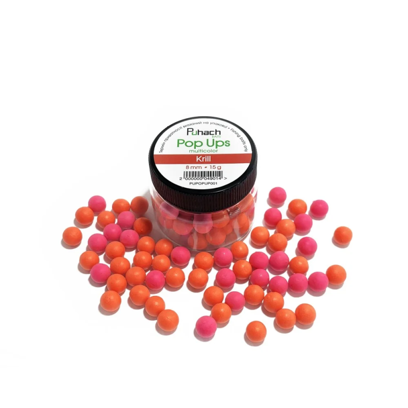 PUHACH BAITS POP UPS 8 MM MULTICOLOR - KRILL PUHACH BAITS POP UPS 8 MM MULTICOLOR - KRILL