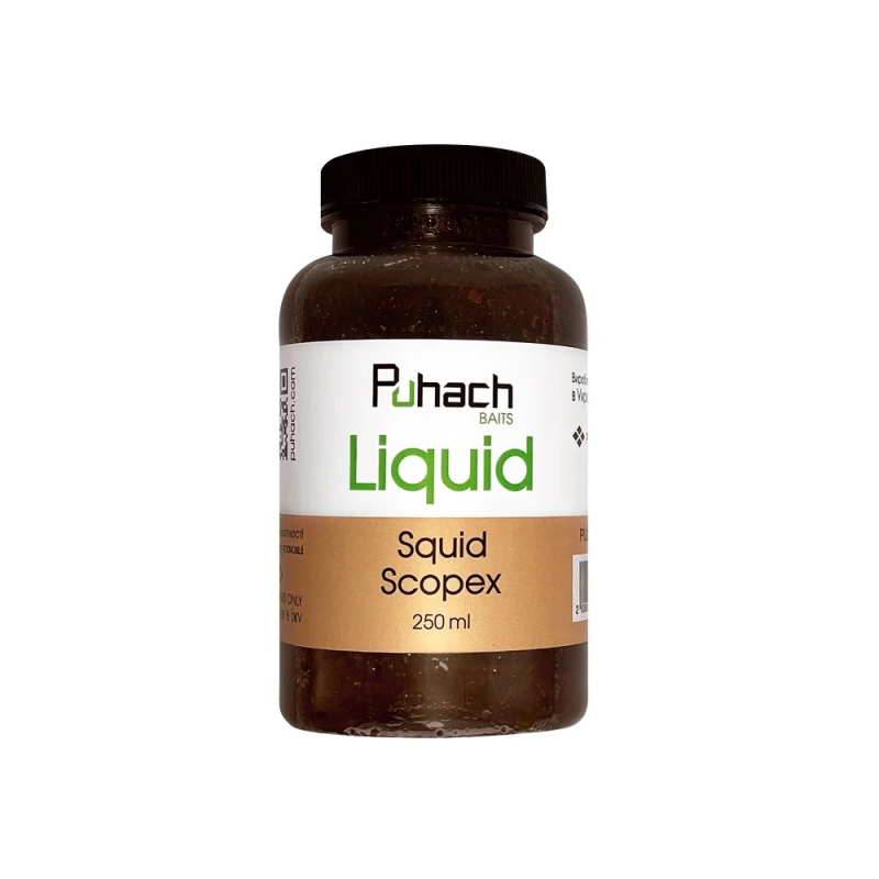 PUHACH BAITS LIQUID 250 ML - SQUID SCOPEX (КАЛЬМАР/ПЕЧИВО)