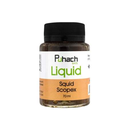 PUHACH BAITS LIQUID 70 ML – SQUID SCOPEX (КАЛЬМАР/ПЕЧИВО)