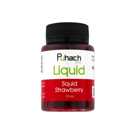 PUHACH BAITS LIQUID 70 ML – SQUID STRAWBERRY (КАЛЬМАР/ПОЛУНИЦЯ)