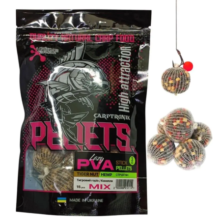 Готовый ПВА стик Carptronik lazy PVA stick Tiger nut/Hemp (Тигровый орех/Конопля) 15шт Код: 25974