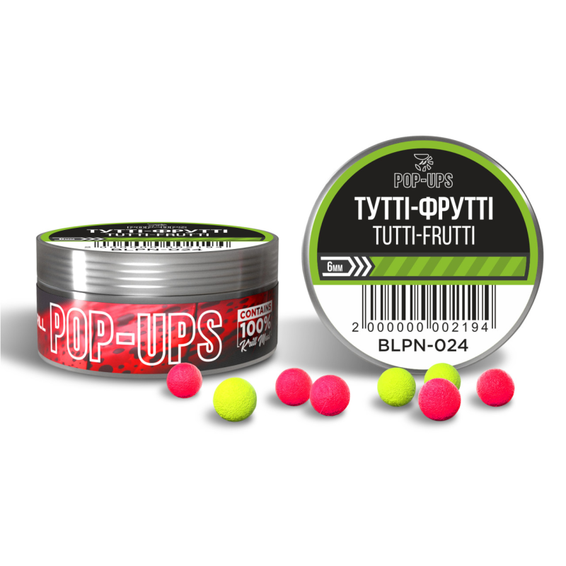 Бойлы INTERKRILL Pop-Up Тутти-фрутти/Tutti-Frutti 6 мм