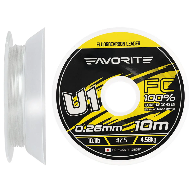 Флюорокарбон Favorite U1 FC 10m 2.5/0.26mm 10.1lb/4.58kg