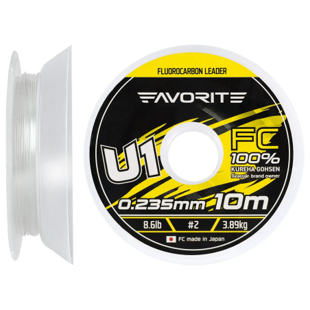 Флюорокарбон Favorite U1 FC 10m 2.0/0.235mm 8.6lb/3.89kg
