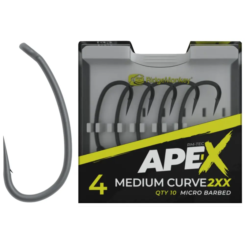 Гачок короповий RidgeMonkey Ape-X Medium Curve 2XX з борідкою 6 (10 шт/уп)