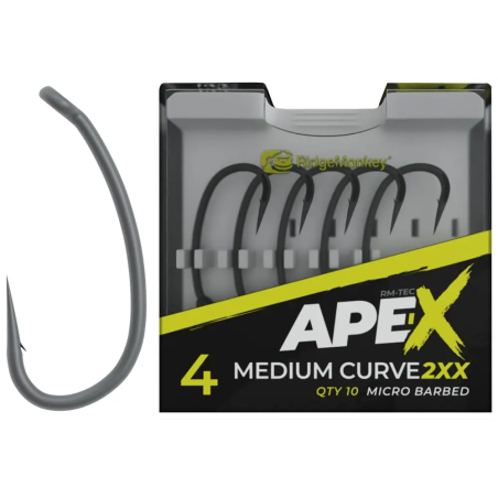 Гачок короповий RidgeMonkey Ape-X Medium Curve 2XX з борідкою 6 (10 шт/уп)