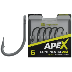 Гачок короповий RidgeMonkey Ape-X Continental 2XX з борідкою 6 (10 шт/уп)