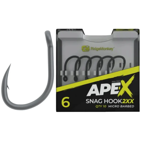 Гачок короповий RidgeMonkey Ape-X Snag Hook 2XX з борідкою 4 (10 шт/уп)