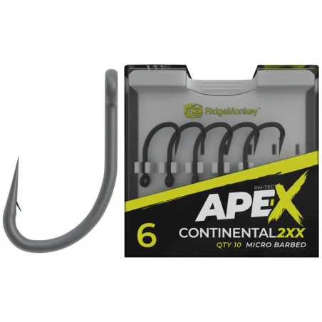 Гачок короповий RidgeMonkey Ape-X Continental 2XX з борідкою 4 (10 шт/уп)