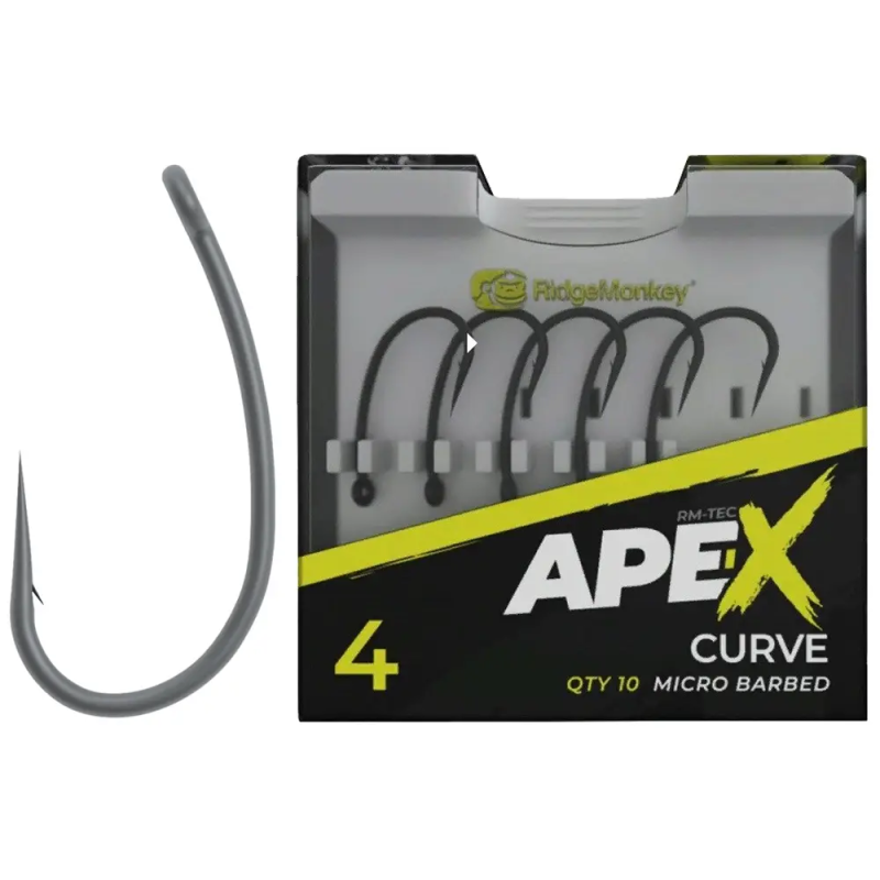 Гачок короповий RidgeMonkey Ape-X Curve з борідкою 6 (10 шт/уп)