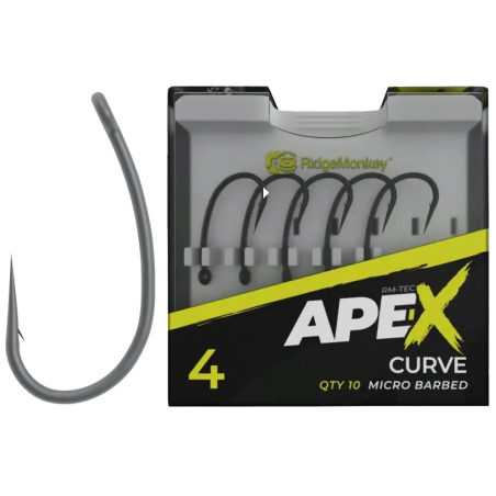 Гачок короповий RidgeMonkey Ape-X Curve з борідкою 6 (10 шт/уп)