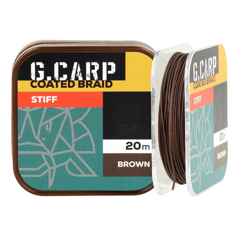 Повідковий матеріал в обплетенні GC G.Carp Coated Braid Stiff 20м 25lb Brown