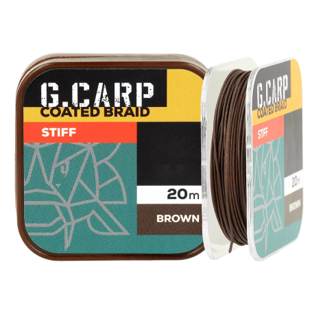 Повідковий матеріал в обплетенні GC G.Carp Coated Braid Stiff 20м 25lb Brown
