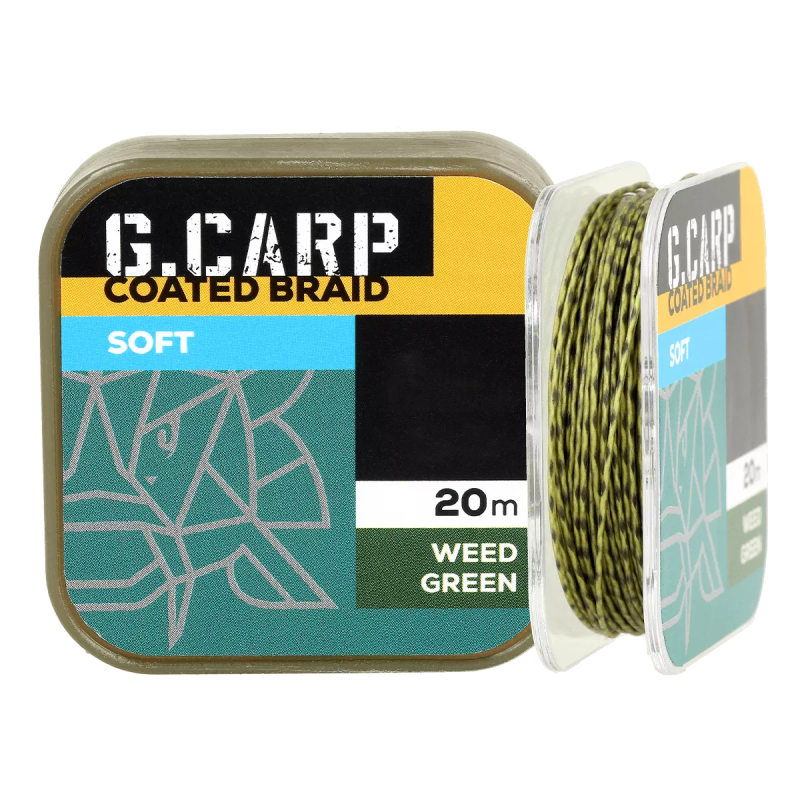 Повідковий матеріал в обплетенні GC G.Carp Coated Braid Soft 20м 15lb Weed Green