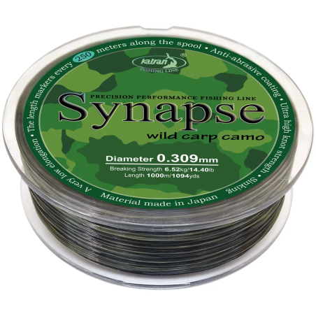 Волосінь Katran Synapse Wild Carp Camo 1000m (dark camo) 0.309mm 14.4lb