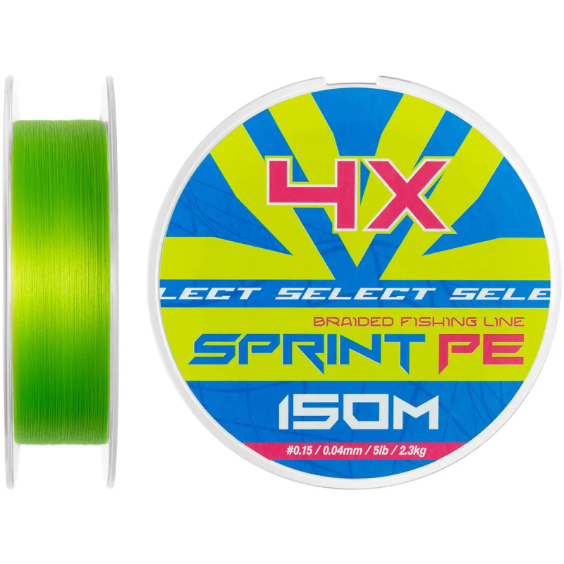 Шнур Select Sprint PE 4X Light Green 150m 0.15/0.04mm 5lb/2.3kg Шнур Select Sprint PE 4X Light Green 150m 0.15/0.04mm 5lb/2.3kg