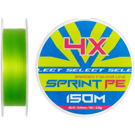 Шнур Select Sprint PE 4X Light Green 150m 0.15/0.04mm 5lb/2.3kg