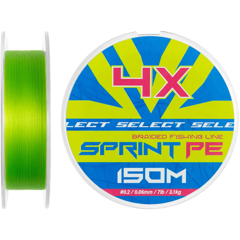 Шнур Select Sprint PE 4X Light Green 150m 0.2/0.06mm 7lb/3.1kg