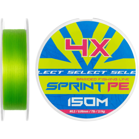 Шнур Select Sprint PE 4X Light Green 150m 0.2/0.06mm 7lb/3.1kg