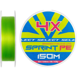 Шнур Select Sprint PE 4X Light Green 150m 0.4/0.08mm 9lb/4.2kg