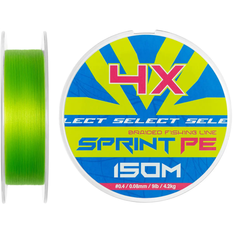 Шнур Select Sprint PE 4X Light Green 150m 0.4/0.08mm 9lb/4.2kg