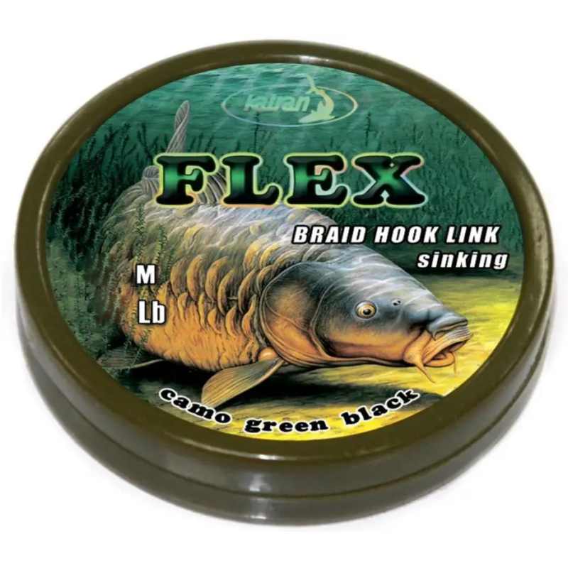 Повідцевий матеріал Katran Flex Braided Hook Links 20m (Green Black) 25lb