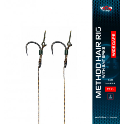 Готовий повідець W4C волос з голкою METHOD hair rig with bait spike, гачок WIDE GAPE