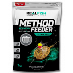 Прикормка Real Fish Premium Series Method Feeder Halibut Палтус 0.8 kg