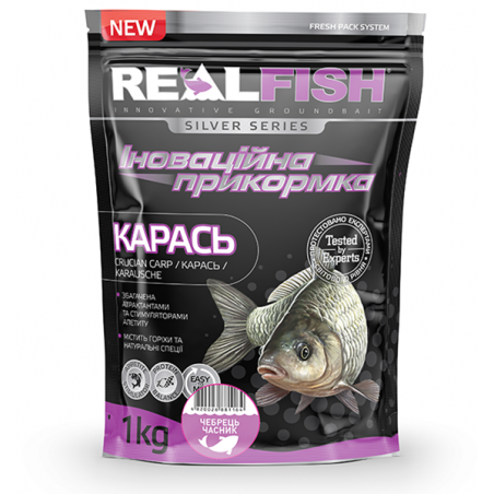РЫБОЛОВНАЯ ПРИКОРМКА REALFISH "КАРАСЬ" ЧЕСНОК ЧЕБРЕЦ