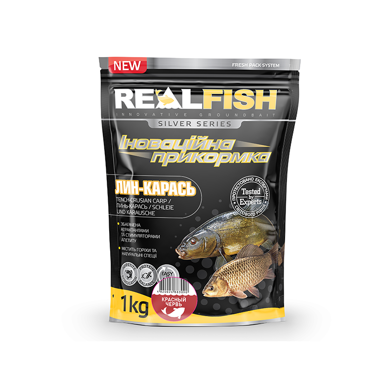 Рыболовная Прикормка Real Fish "Линь-Карась" Красный Червь NEW Рыболовная Прикормка Real Fish "Линь-Карась" Красный Червь NEW