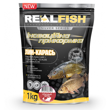 Рыболовная Прикормка Real Fish "Линь-Карась" Красный Червь NEW