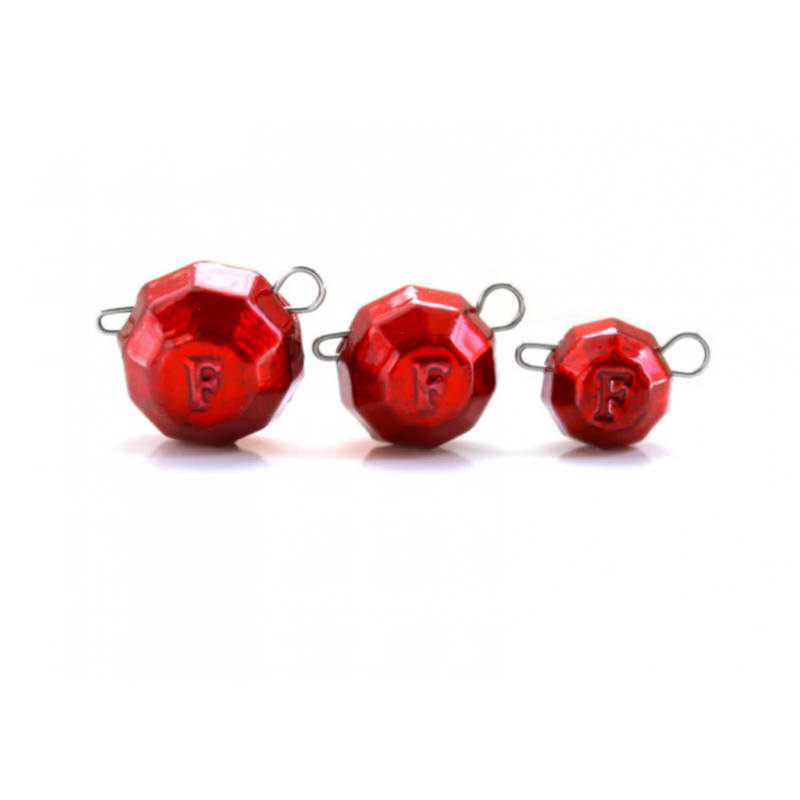 Свинець Fanatik Гранований груз розбірний колір Red, 7 грам (5 шт в упаковці)