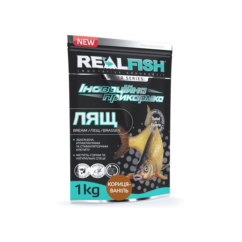 РЫБОЛОВНАЯ ПРИКОРМКА REALFISH "ЛЕЩ" КОРИЦА-ВАНИЛЬ