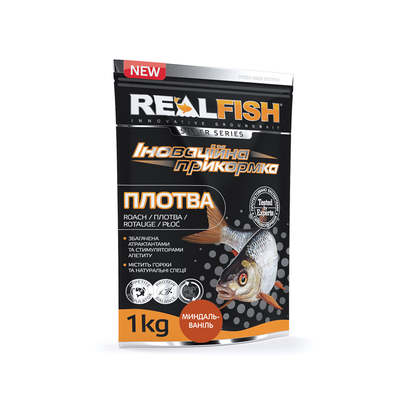 РЫБОЛОВНАЯ ПРИКОРМКА REALFISH "ПЛОТВА" МИНДАЛЬ-ВАНИЛЬ