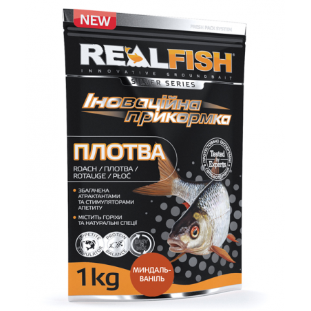 РЫБОЛОВНАЯ ПРИКОРМКА REALFISH "ПЛОТВА" МИНДАЛЬ-ВАНИЛЬ