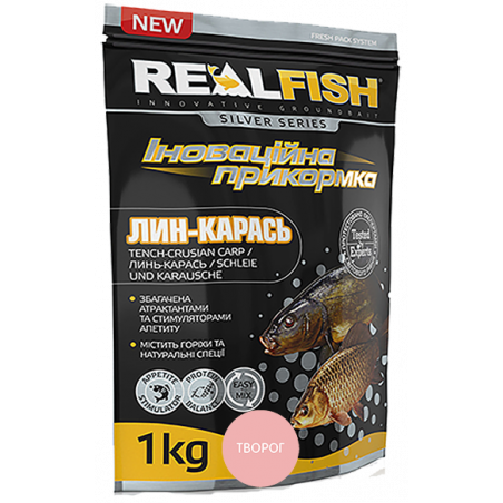 РЫБОЛОВНАЯ ПРИКОРМКА REALFISH "ЛИНЬ-КАРАСЬ" ТВОРОГ