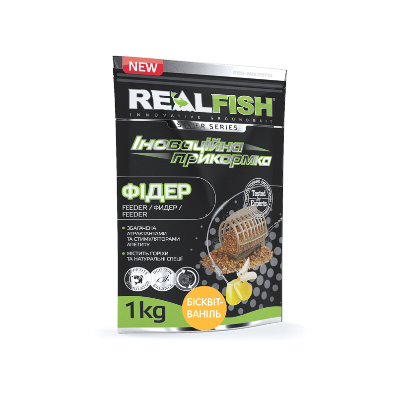РЫБОЛОВНАЯ ПРИКОРМКА REALFISH "ФИДЕР" БИСКВМТ-ВАНИЛЬ РЫБОЛОВНАЯ ПРИКОРМКА REALFISH "ФИДЕР" БИСКВМТ-ВАНИЛЬ