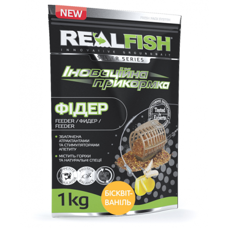 РЫБОЛОВНАЯ ПРИКОРМКА REALFISH "ФИДЕР" БИСКВМТ-ВАНИЛЬ
