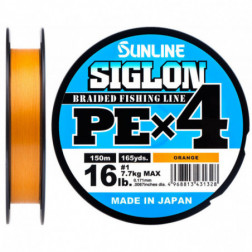 Шнур Sunline Siglon PE х4 150m (оранж.) 0.2/0.076 mm 3lb/1.6 kg