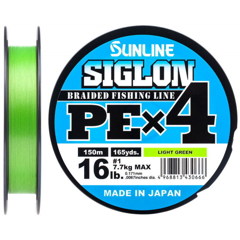Шнур Sunline Siglon PE х4 300m (салат.) 1.2/0.187 mm 20lb/9.2 kg Шнур Sunline Siglon PE х4 300m (салат.) 1.2/0.187 mm 20lb/9.2 kg