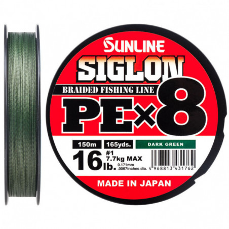 Шнур Sunline Siglon PE х8 150m (темн-зел.) 2.5/0.270mm 40lb/18.5kg